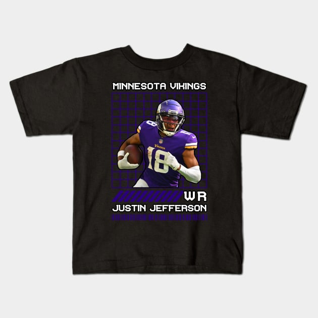 JUSTIN JEFFERSON - WR - MINNESOTA VIKINGS Kids T-Shirt by Mudahan Muncul 2022